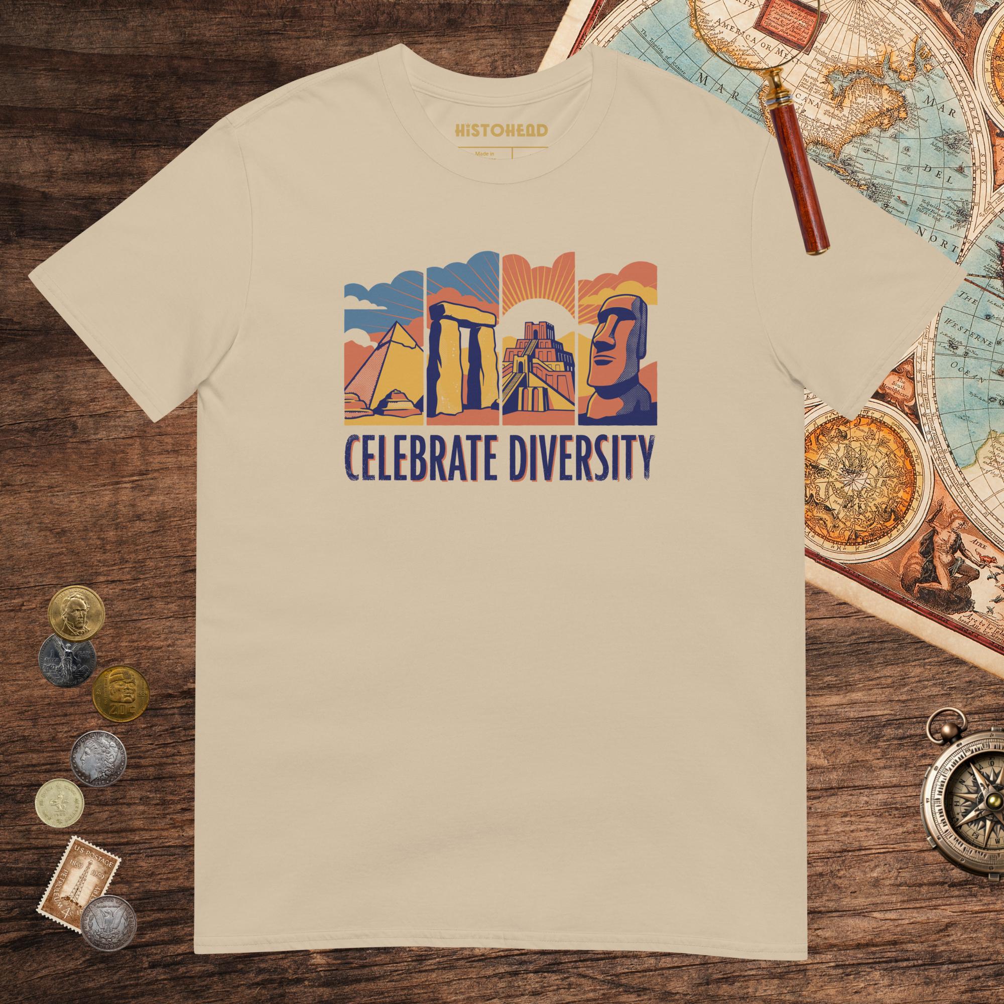 Sand Celebrate Diversity Stone Wonders Edition Tee - history buff gift by HistoHead