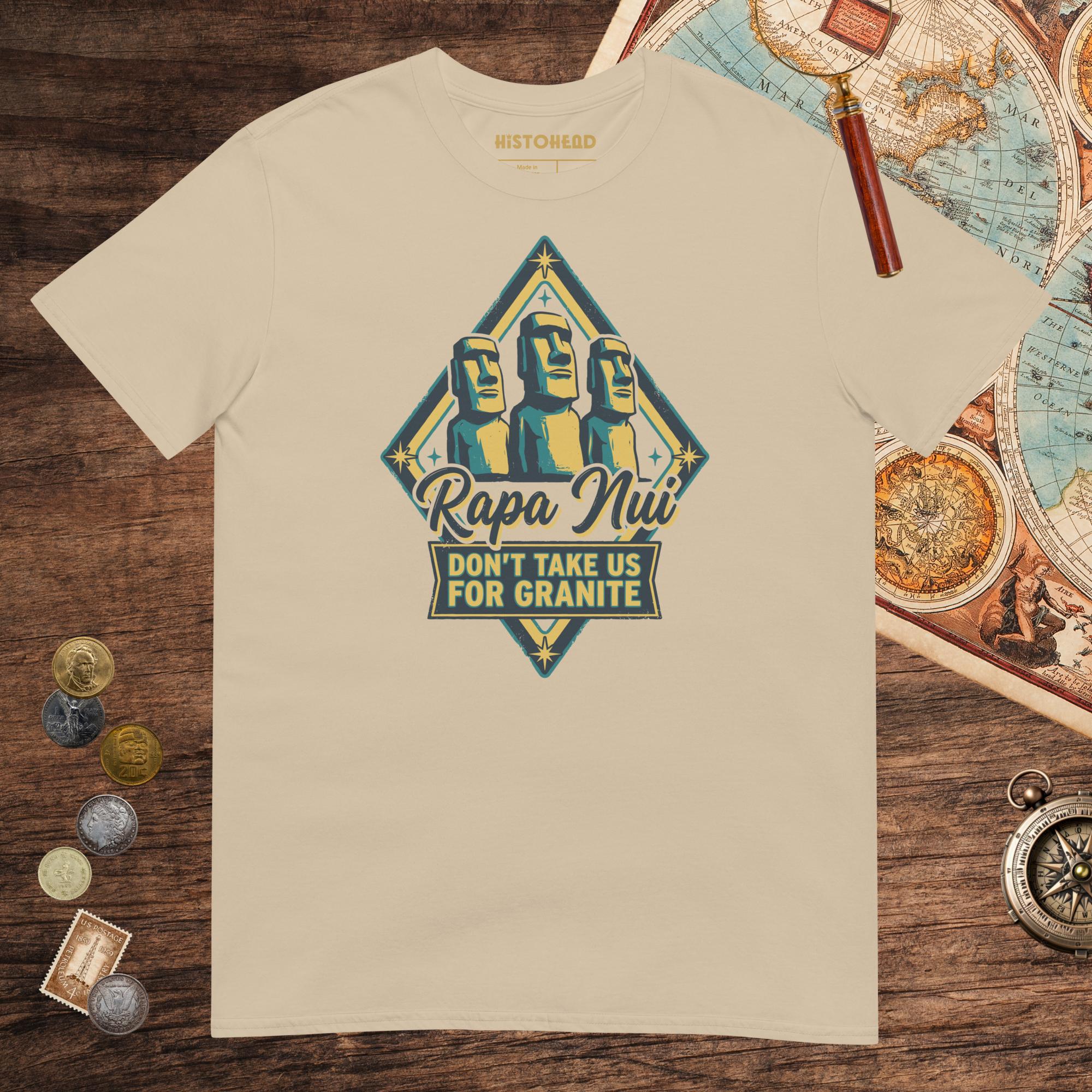Sand Rapa Nui Moai Tee - history buff gift by HistoHead