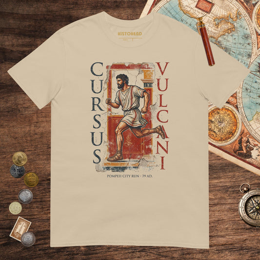 Sand Pompeii Cursus Vulcani Tee - history buff gift by HistoHead