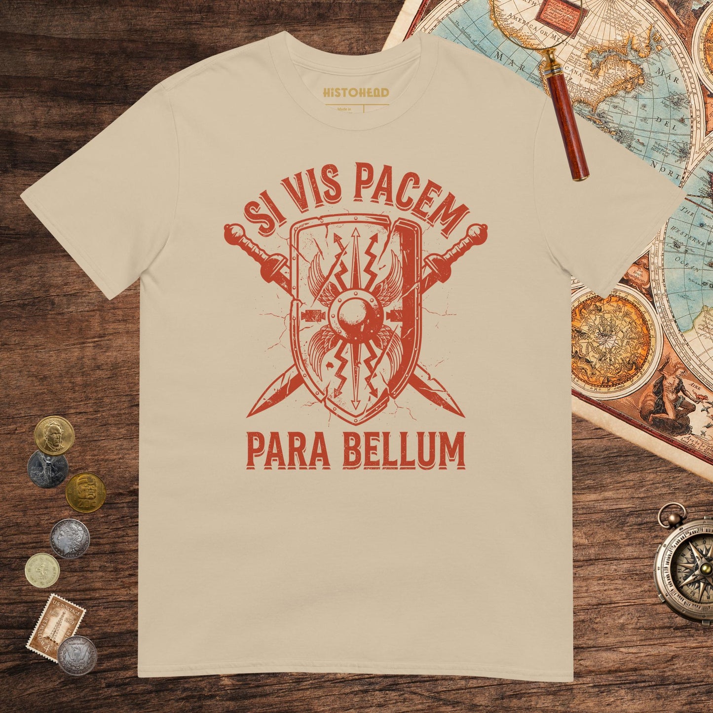Sand Si Vis Pacem Para Bellum Scutum Tee - history buff gift by HistoHead