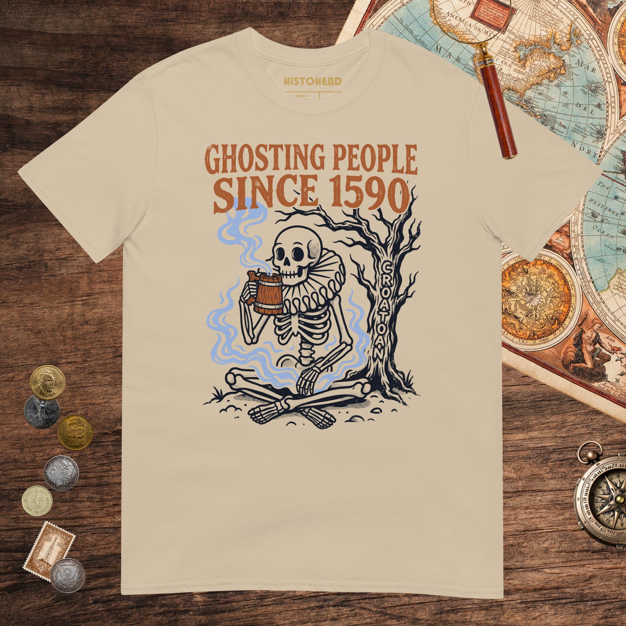 Sand Roanoke Colony Ghosting Since 1590 Tee - history buff gift by HistoHead