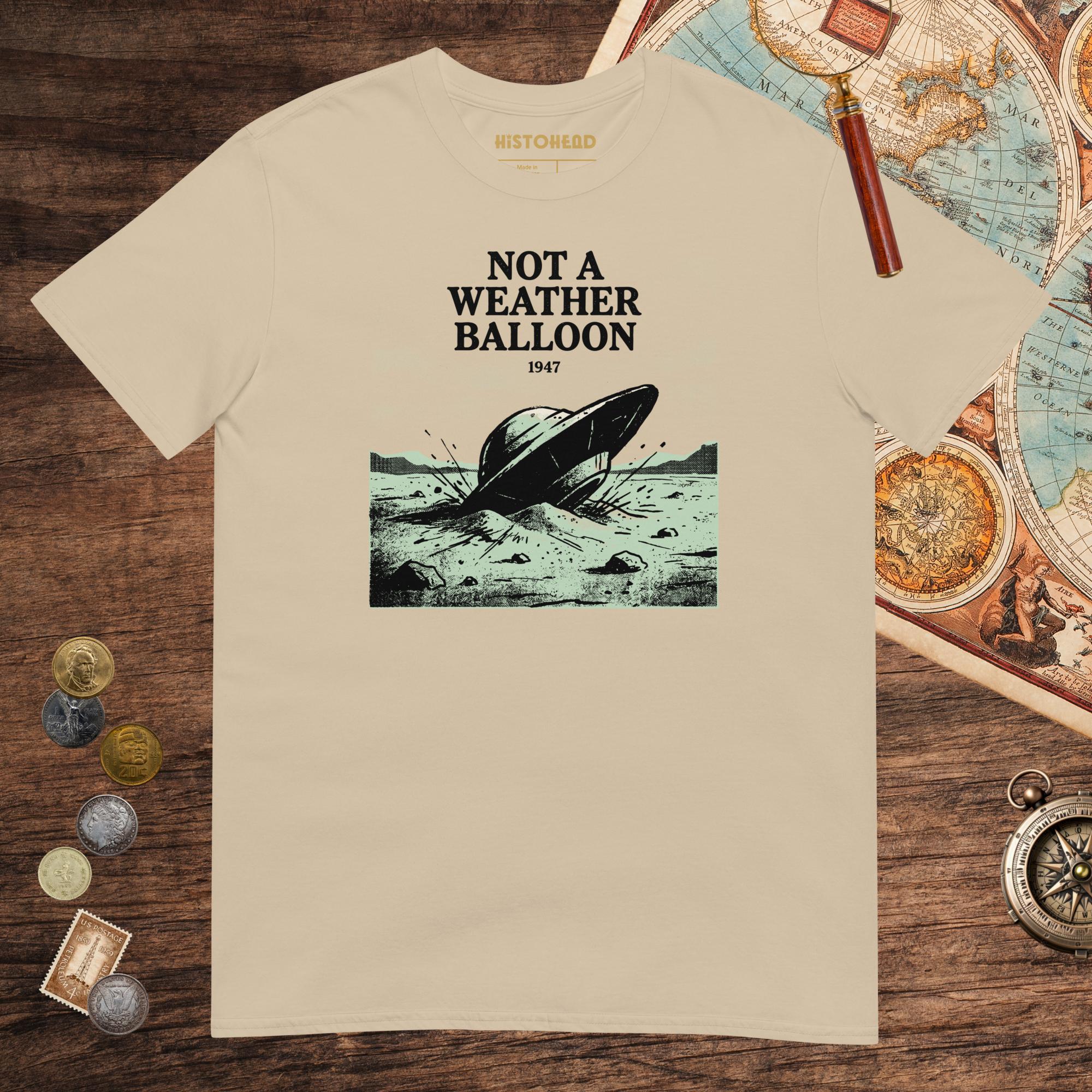 Sand Roswell Weather Balloon Tee - history buff gift by HistoHead