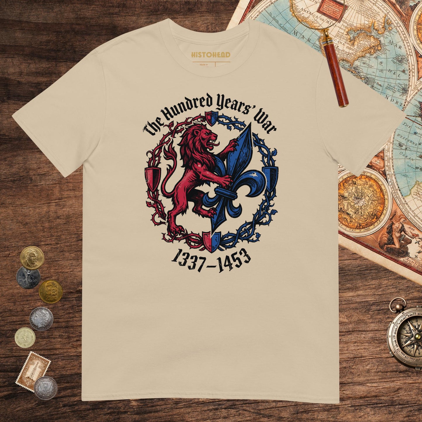 Sand The Hundred Years' War Tee - history buff gift by HistoHead