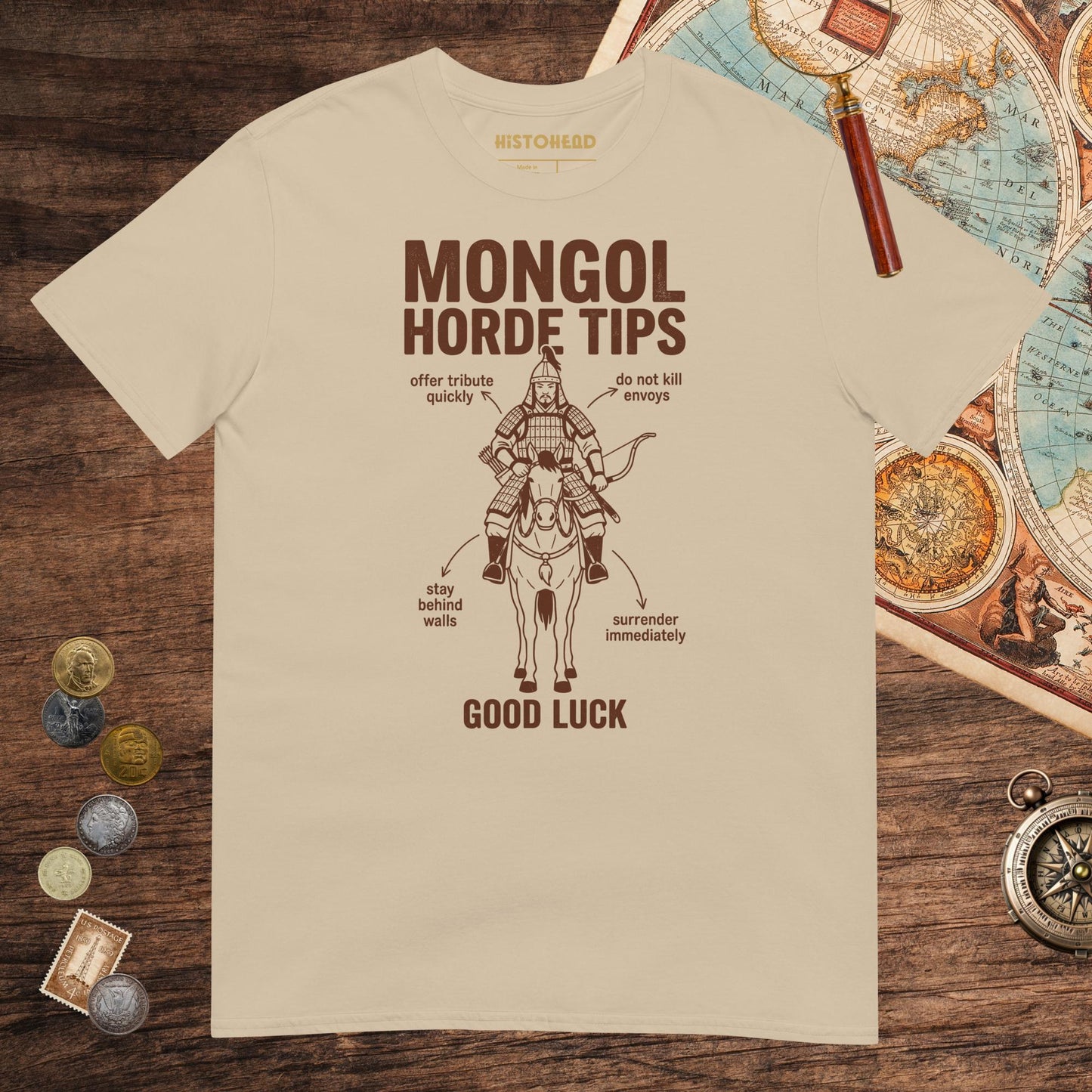 Sand Mongol Horde Tips Tee - history buff gift by HistoHead