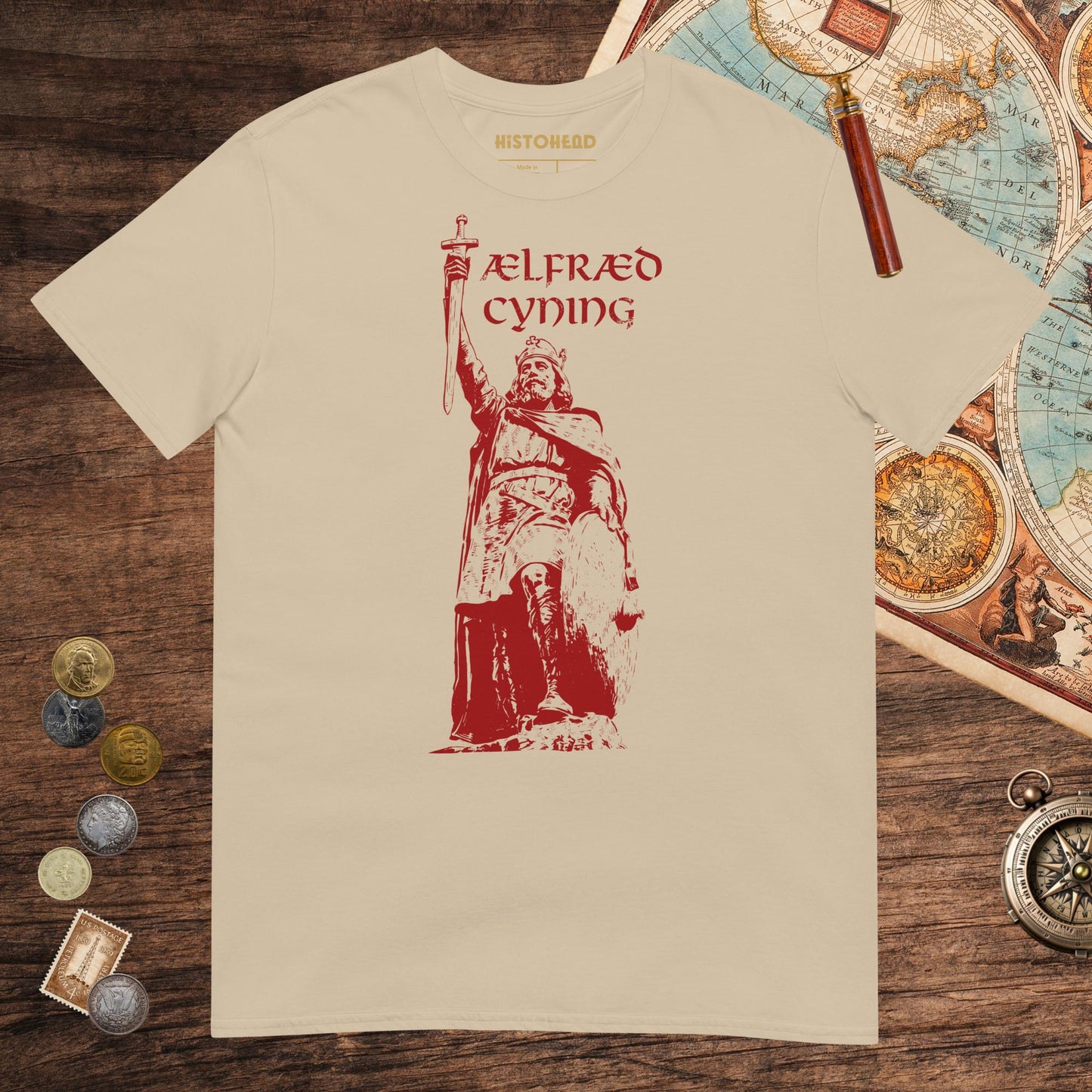 Sand Alfred the Great Tee - history buff gift by HistoHead