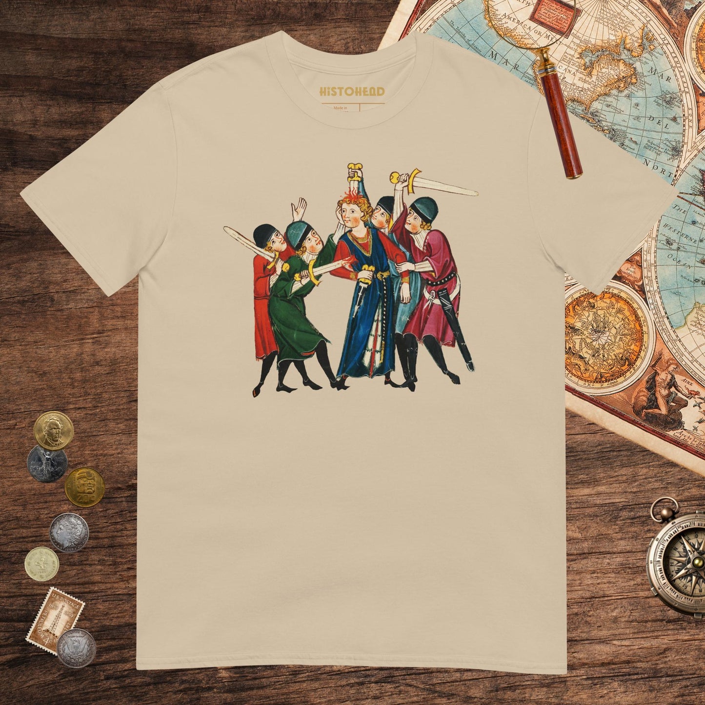 Sand Medieval Positivity Tee - history buff gift by HistoHead