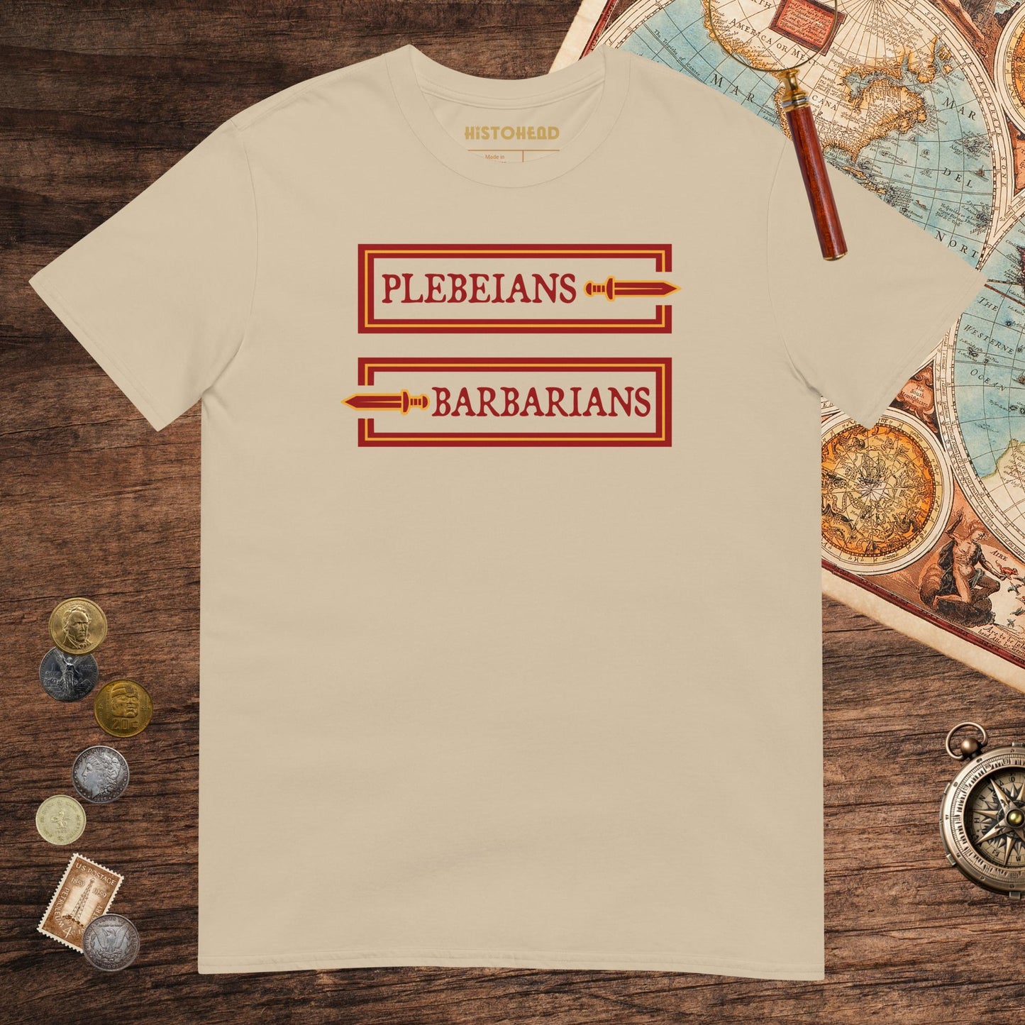 Sand Plebeians or Barbarians Tee - history buff gift by HistoHead