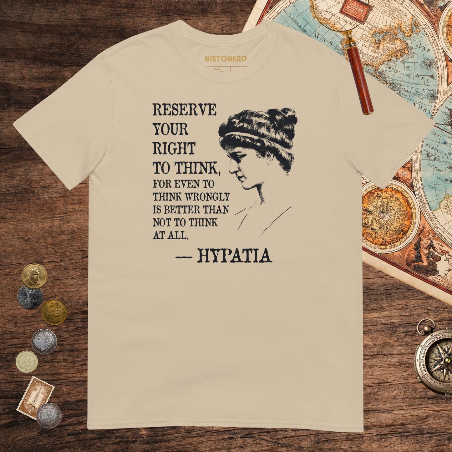 Sand Hypatia Quote Tee - history buff gift by HistoHead