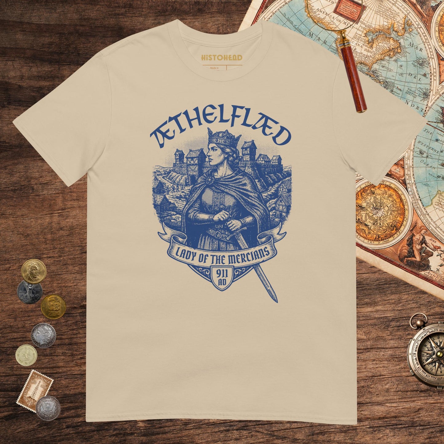 Sand Æthelflæd Lady of the Mercians Tee - history buff gift by HistoHead