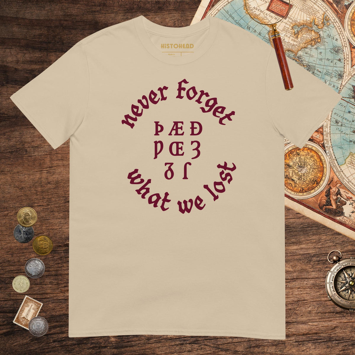 Sand Never Forget Lost Letters Tee - history buff gift by HistoHead