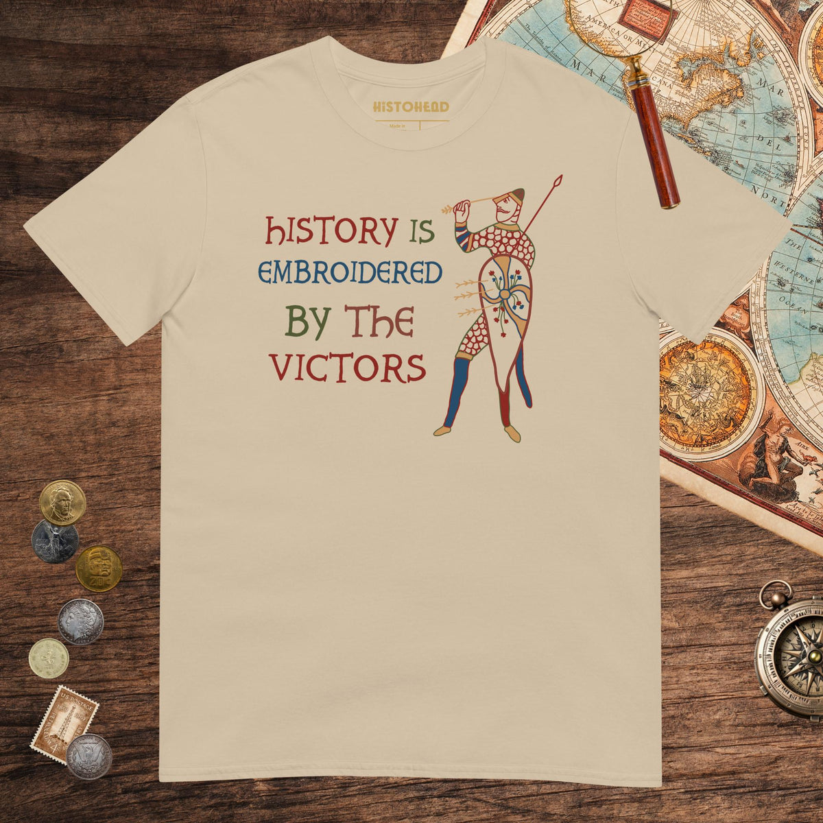 Sand Harold Godwinson History Is Embroidered by the Victors Bayeux Tapestry Tee - history buff gift by HistoHead