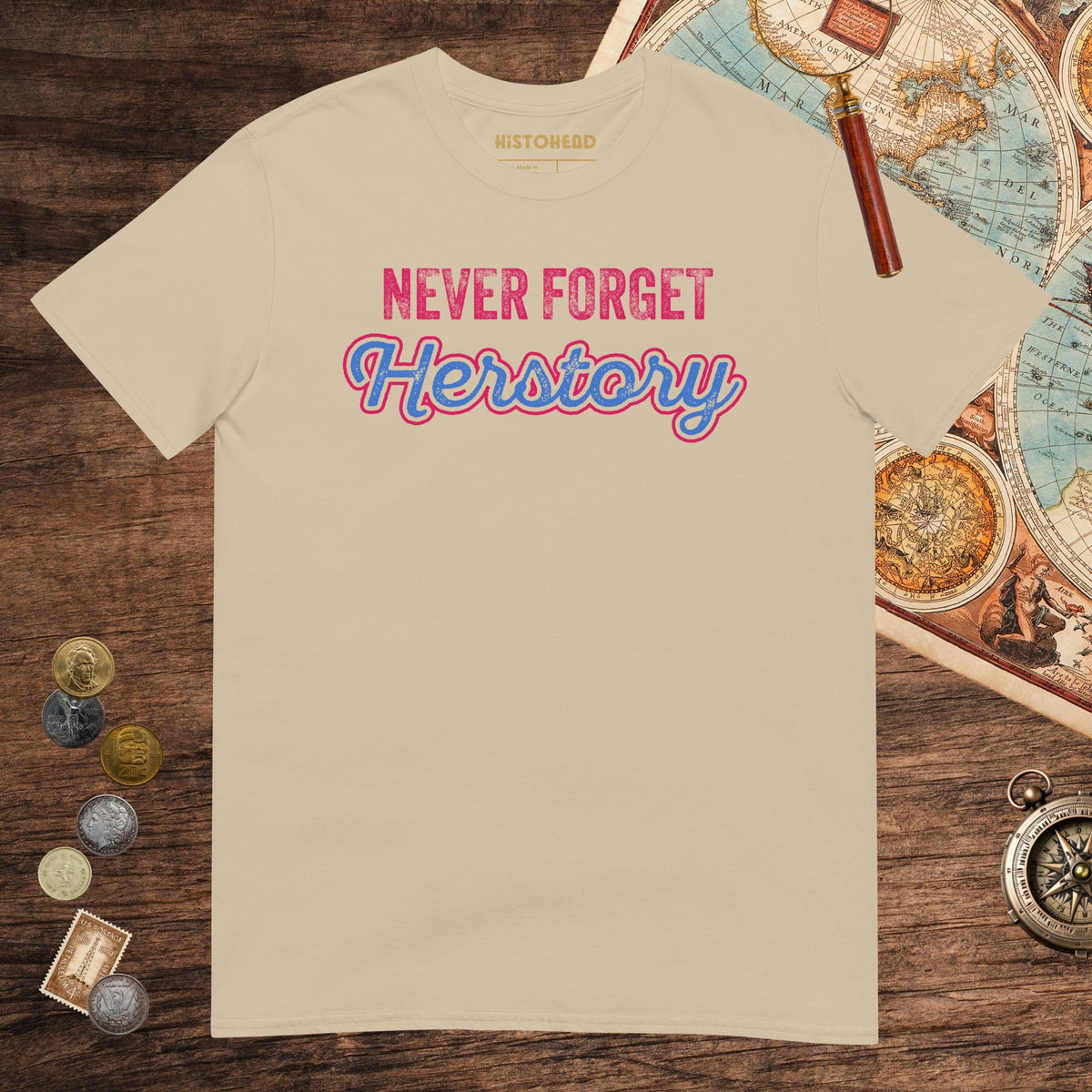 Sand Herstory Tee - history buff gift by HistoHead