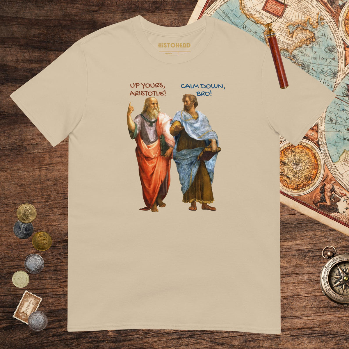Sand Plato And Aristotle Tee - history buff gift by HistoHead