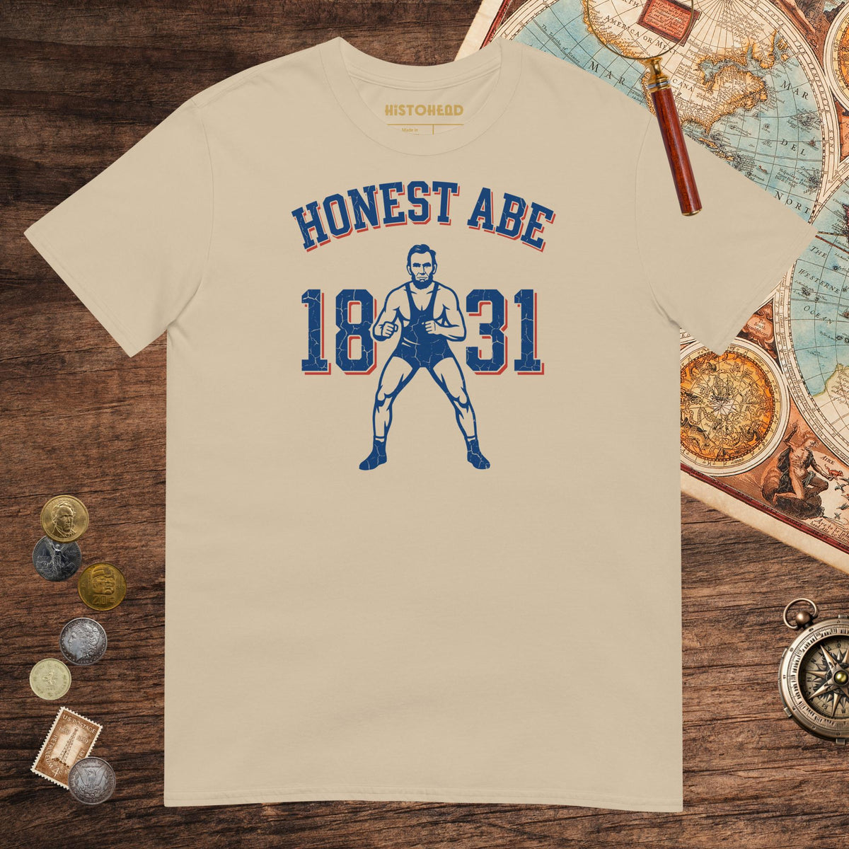 Sand Lincoln 1831 Tee - history buff gift by HistoHead