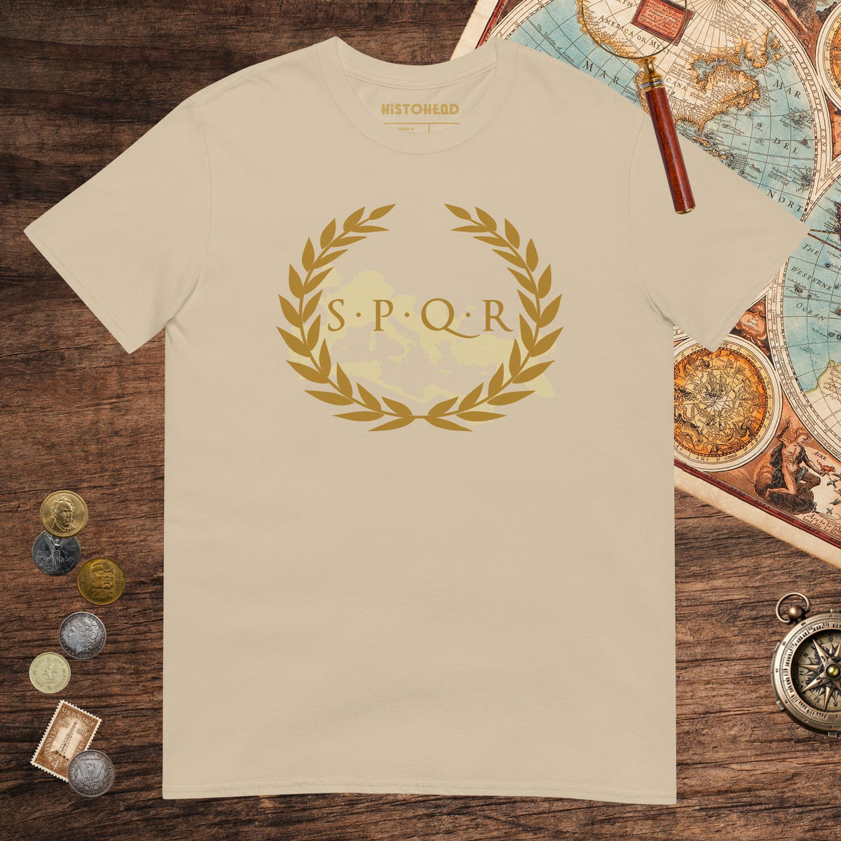Sand Roman SPQR Banner Tee - history buff gift by HistoHead