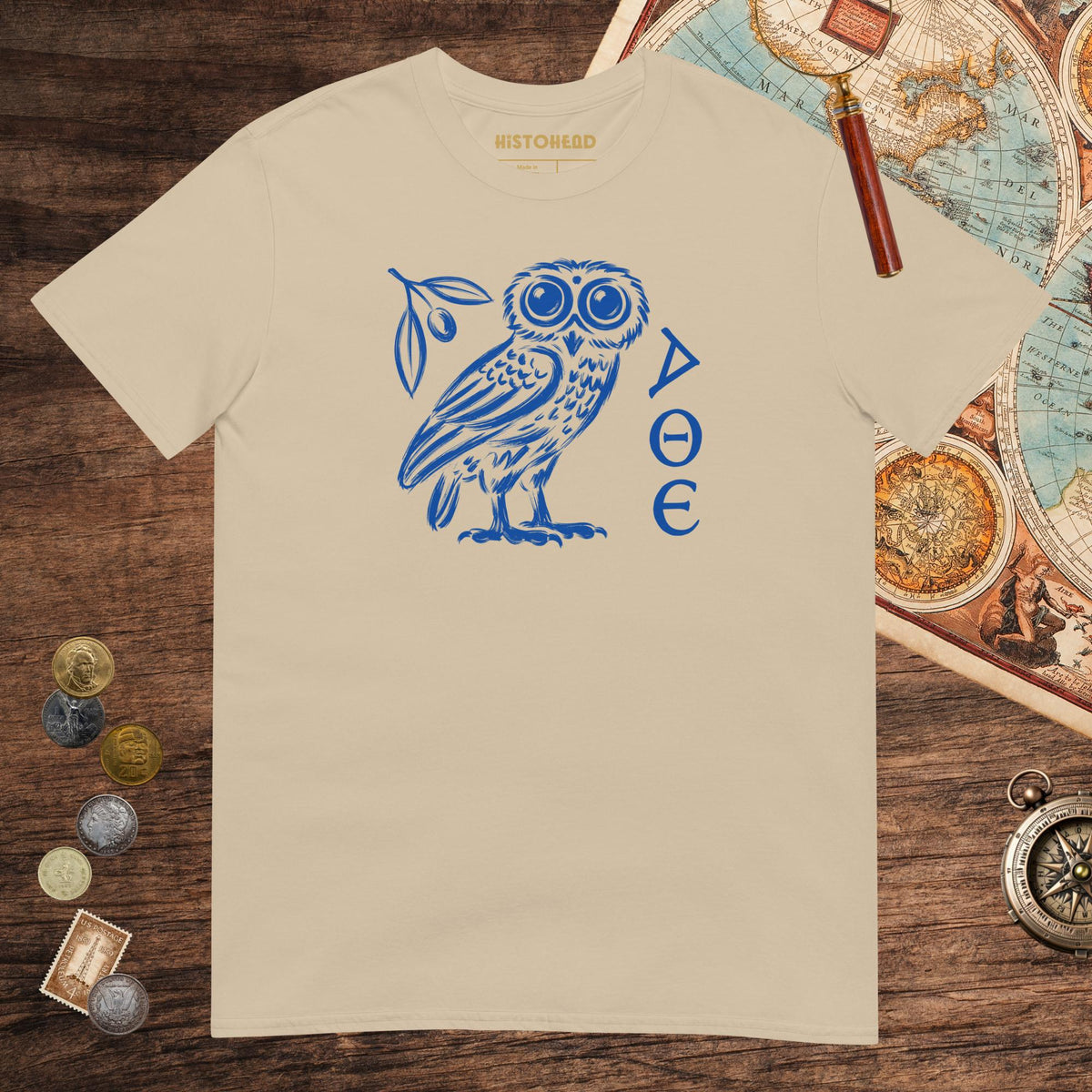 Sand Owl of Athena Tee - history buff gift by HistoHead