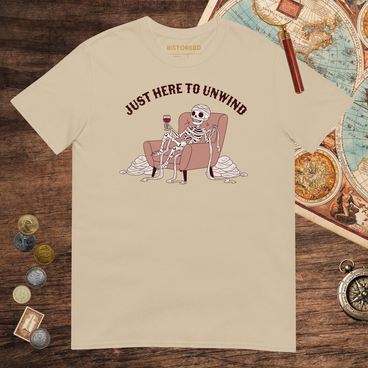 Sand Just Here to Unwind Tee - history buff gift by HistoHead