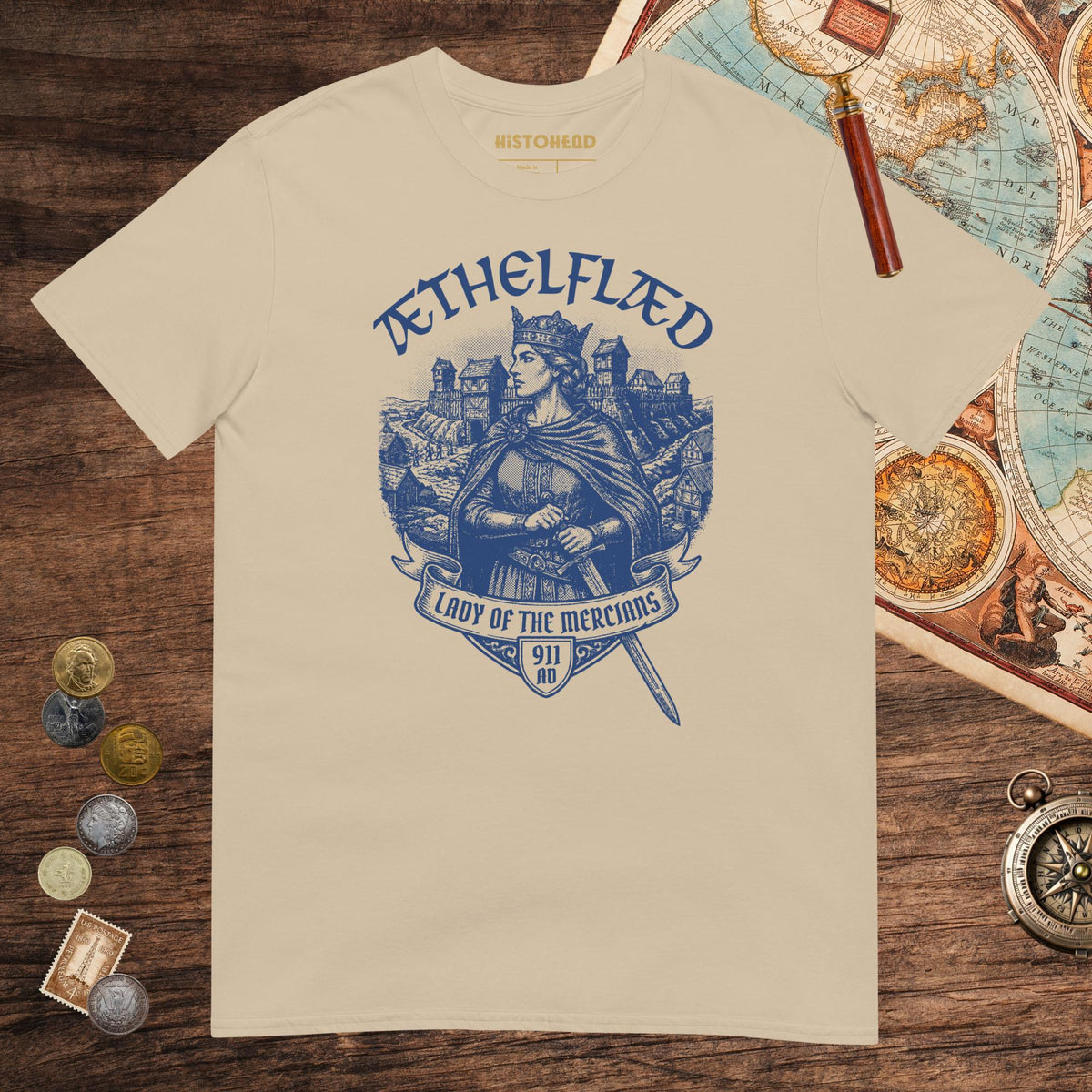Sand Æthelflæd Lady of the Mercians Tee - history buff gift by HistoHead