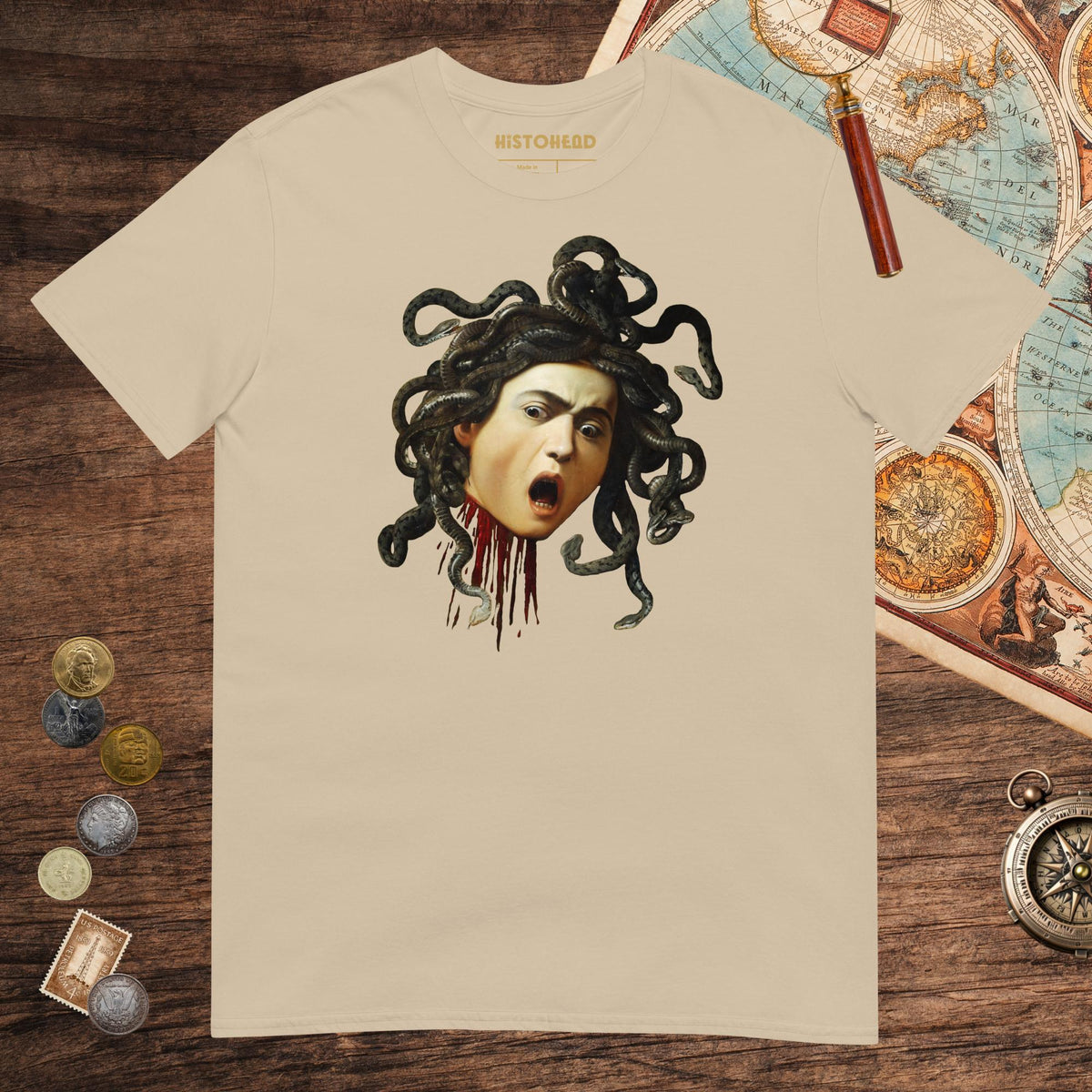 Sand Medusa by Caravaggio Tee - history buff gift by HistoHead