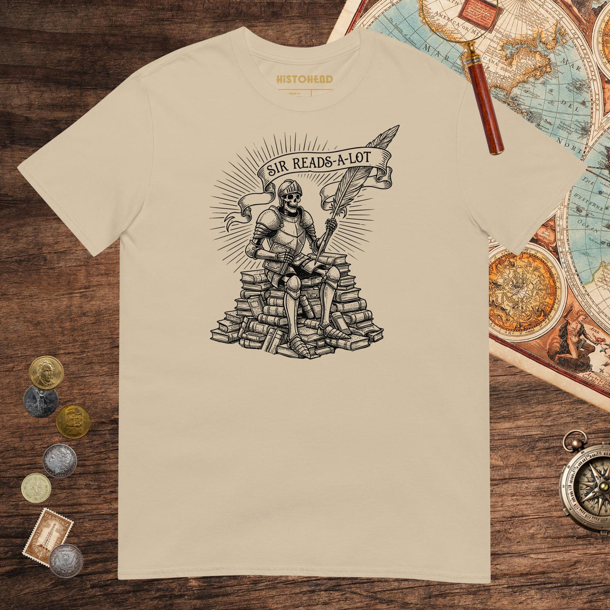 Sand Sir Reads-A-Lot Tee - history buff gift by HistoHead