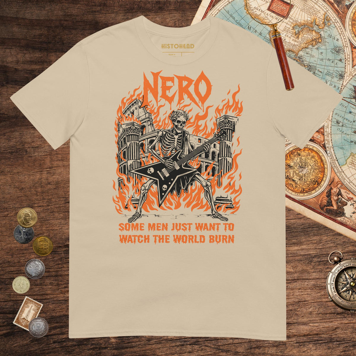 Sand Nero Watch the World Burn Tee - history buff gift by HistoHead