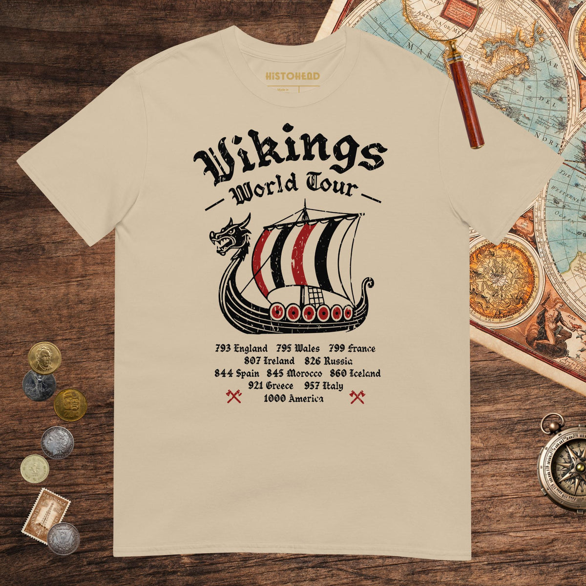 Sand Vikings World Tour Tee - history buff gift by HistoHead