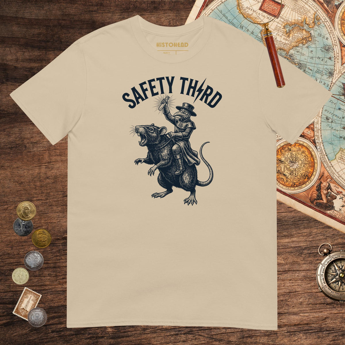 Sand Plague Doctor Safety Third Tee - history buff gift by HistoHead