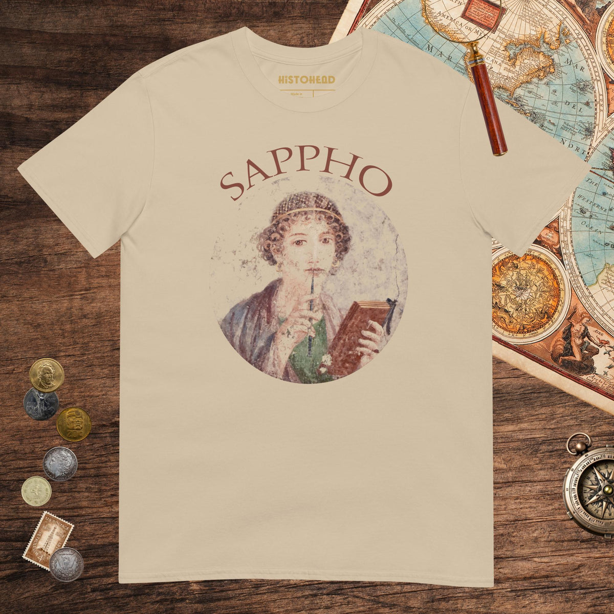 Sand Sappho Tee - history buff gift by HistoHead
