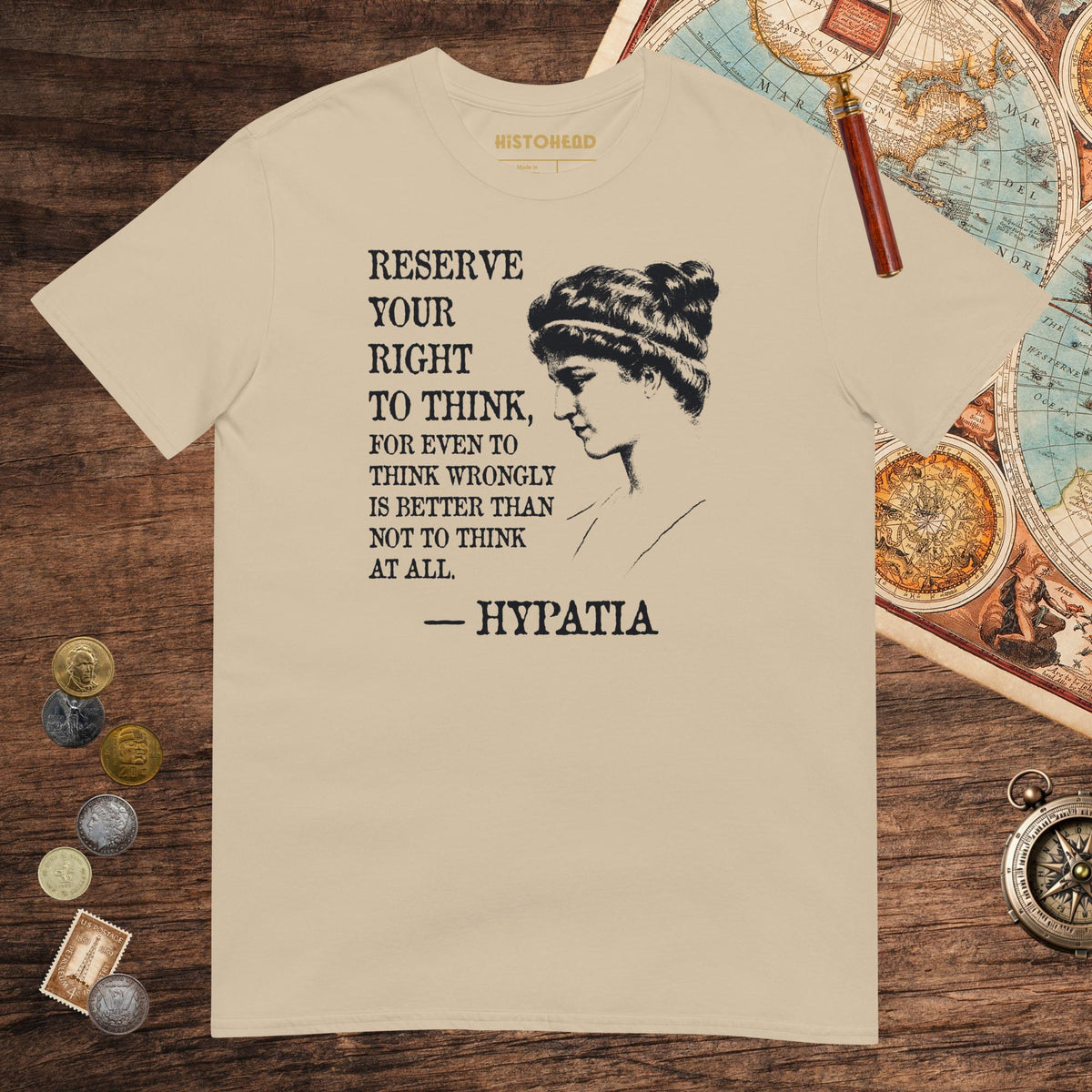 Sand Hypatia Quote Tee - history buff gift by HistoHead