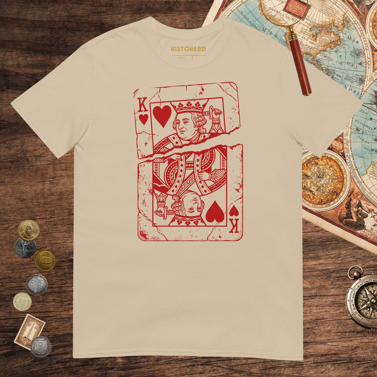 Sand Louis XVI Playing Card Tee - history buff gift by HistoHead