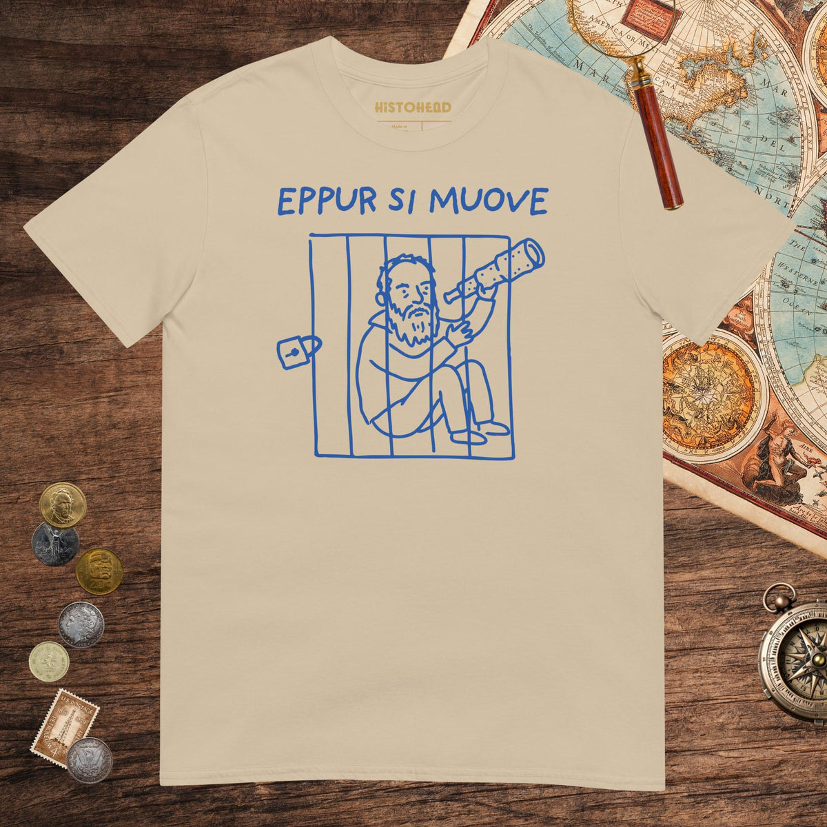 Sand Galileo Galilei And Yet It Moves Tee - history buff gift by HistoHead