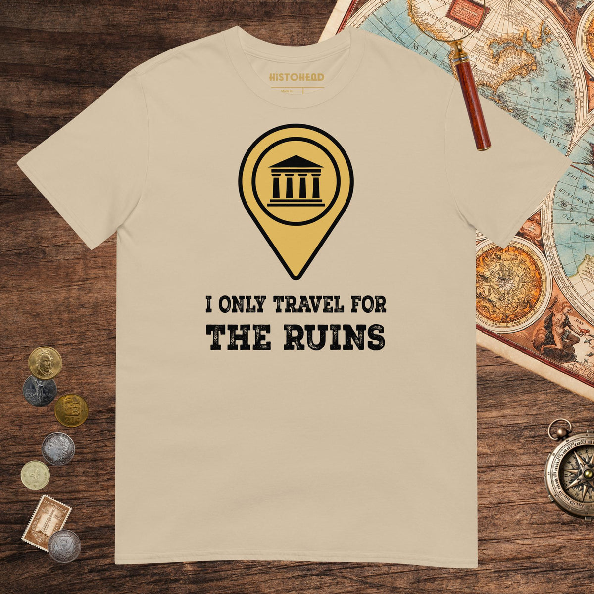 Sand Travel for the Ruins Tee - history buff gift by HistoHead