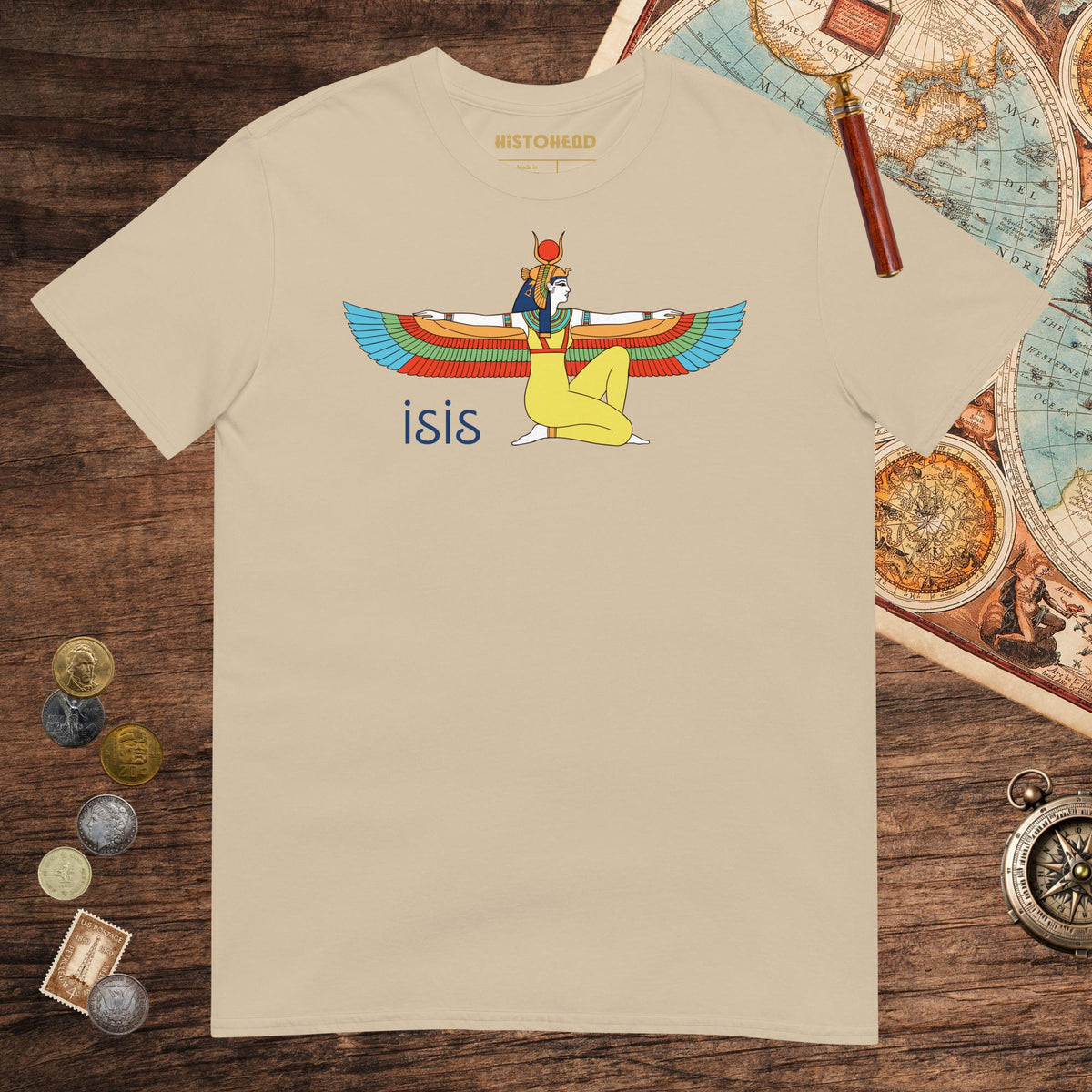 Sand Egyptian Goddess Isis Tee - history buff gift by HistoHead