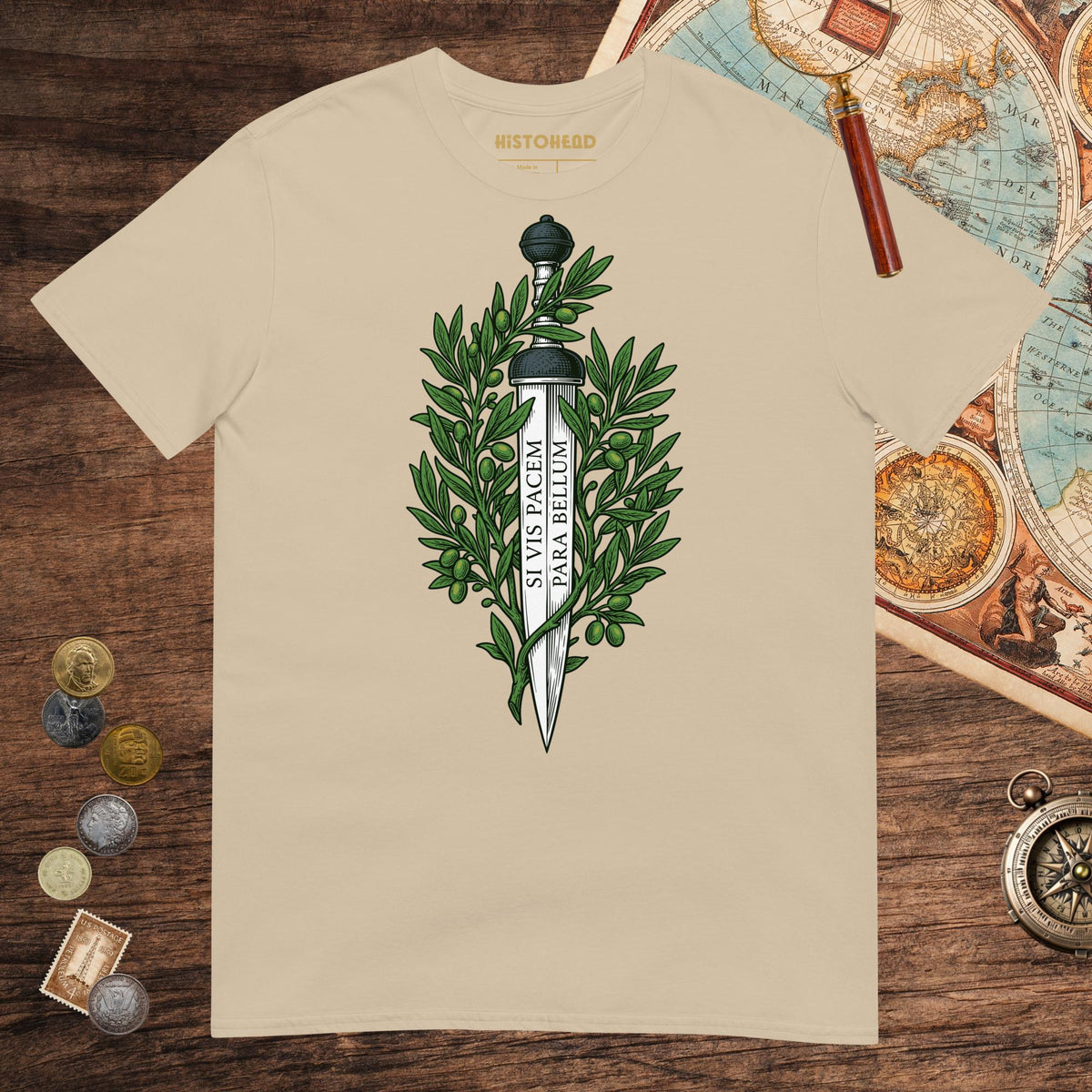 Sand Si Vis Pacem Para Bellum Latin Phrase Tee - history buff gift by HistoHead