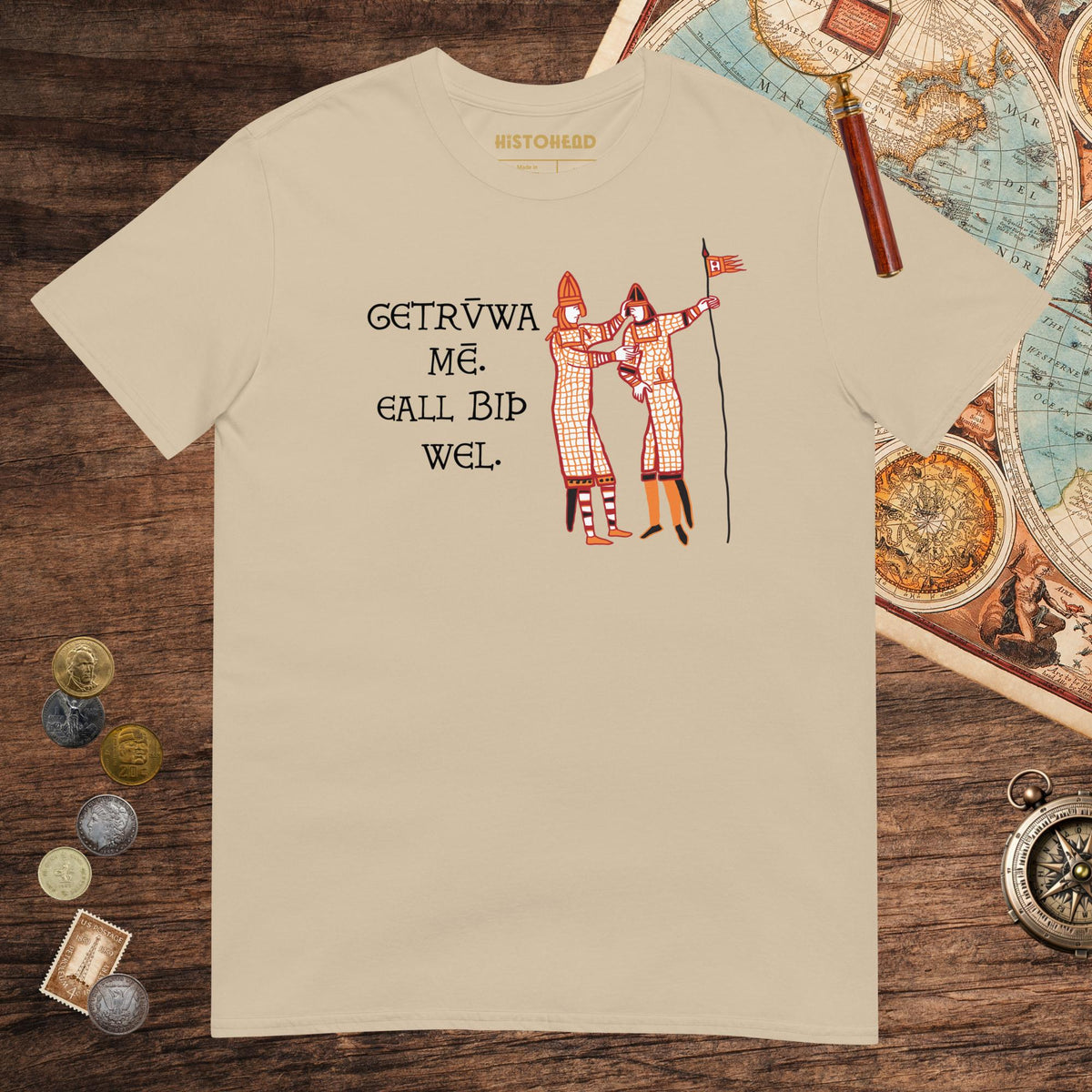 Sand Bayeux Tapestry Trust Me Everything Will Be Fine Old English Tee - history buff gift by HistoHead