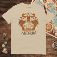 Sand Artemis the Potnia Theron Pottery Art Tee - history buff gift by HistoHead