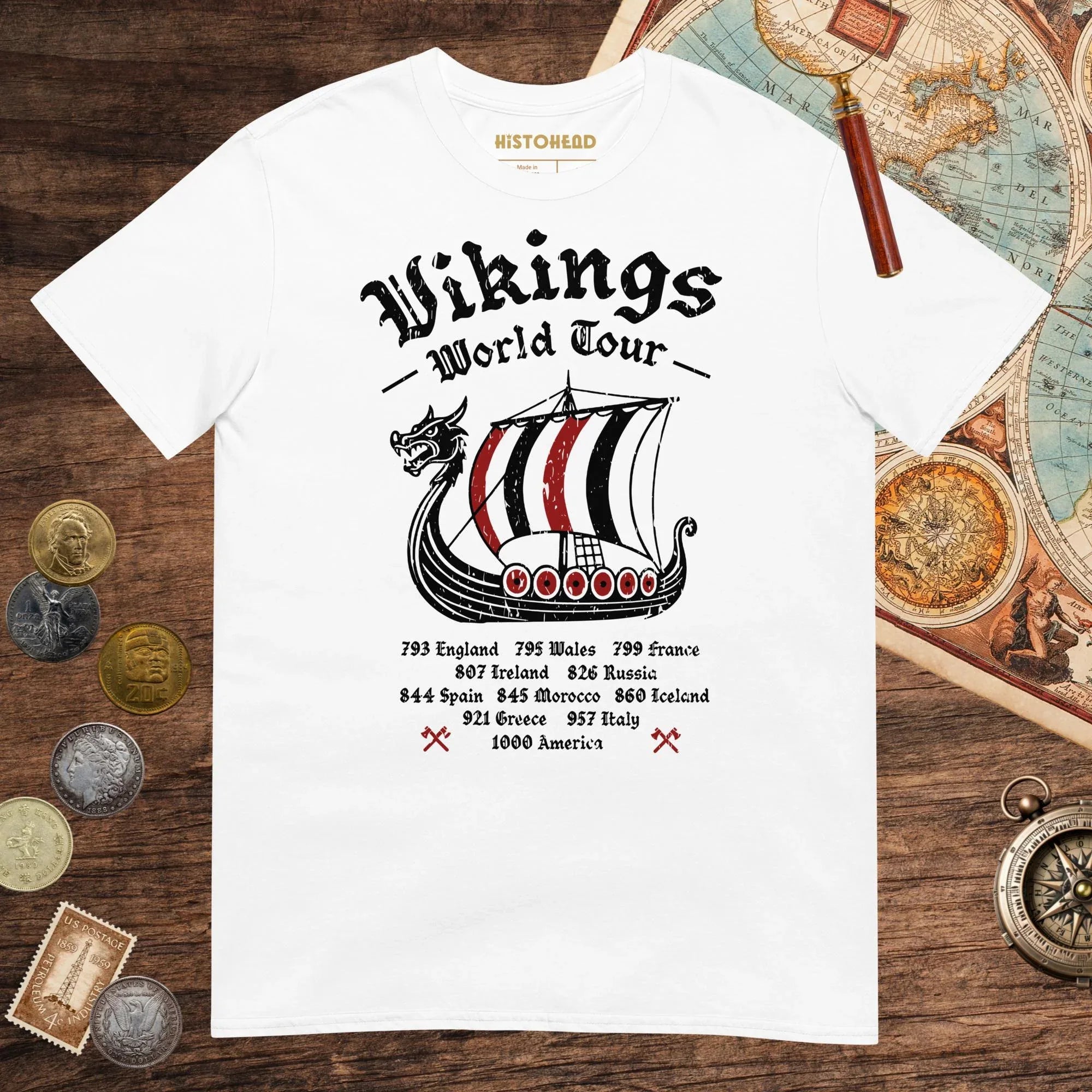 White Vikings World Tour Tee - history buff gift by HistoHead