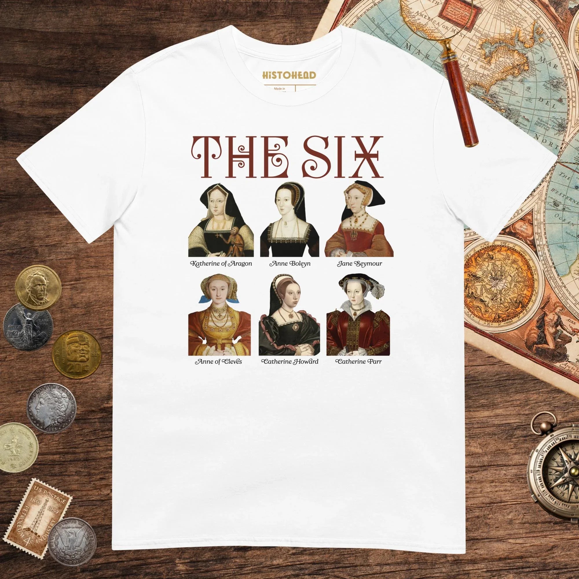 White The Six Tee - history buff gift by HistoHead