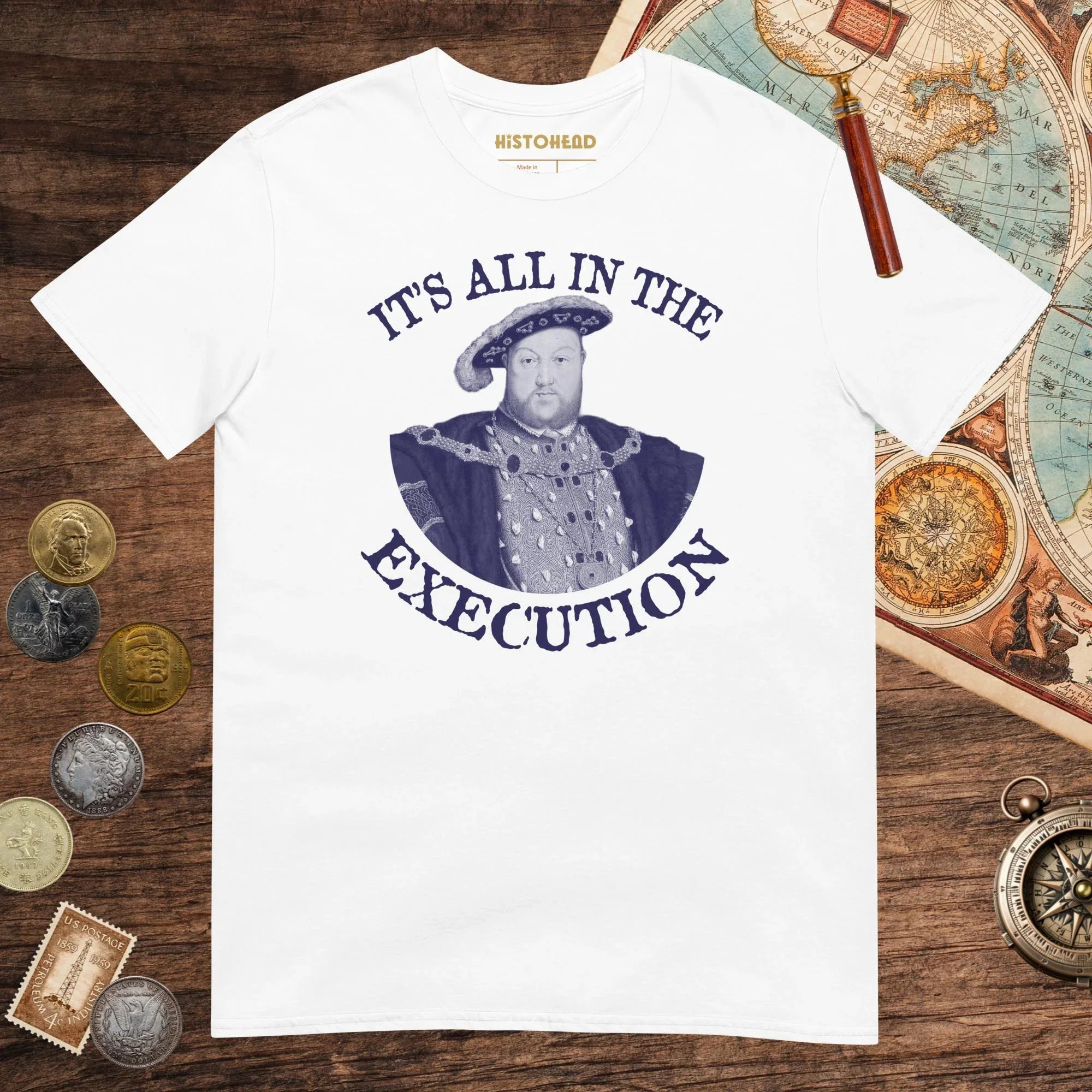White Henry VIII Execution Tee - history buff gift by HistoHead
