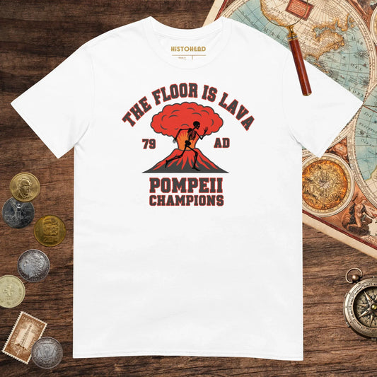 White Pompeii Champions Tee - history buff gift by HistoHead