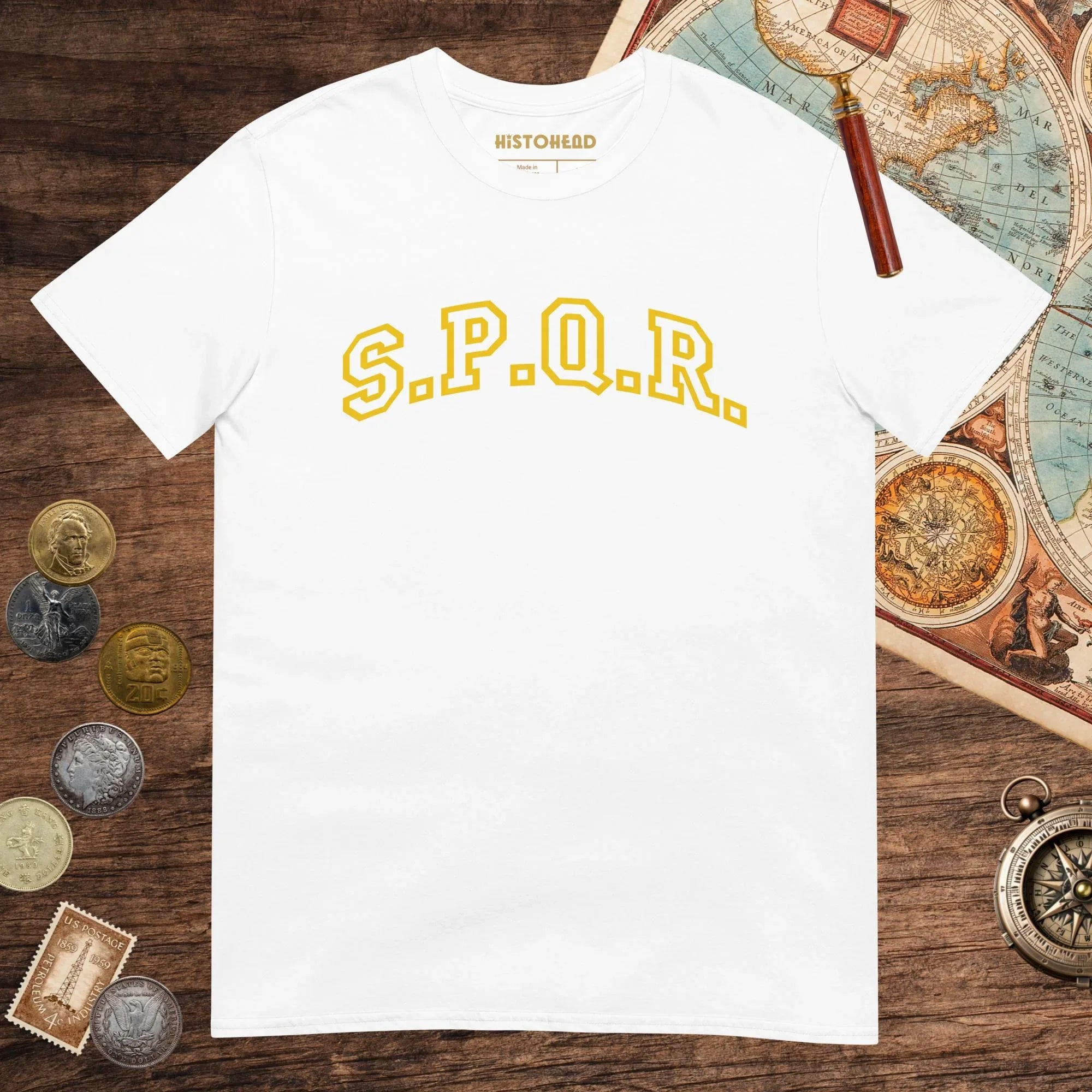 White SPQR Tee - history buff gift by HistoHead