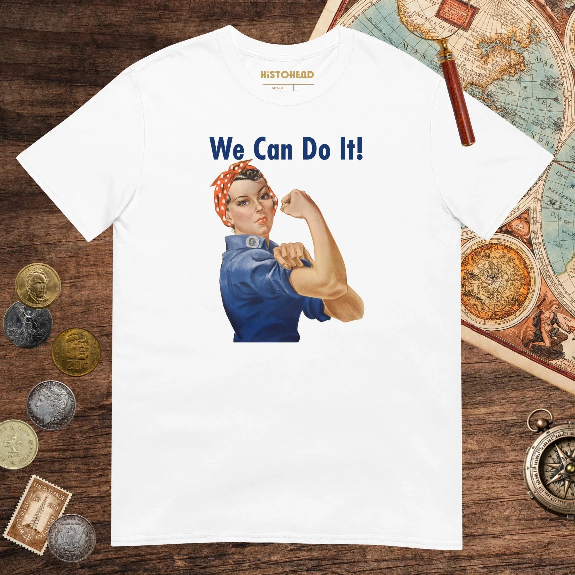 White Rosie We Can Do It Tee - history buff gift by HistoHead