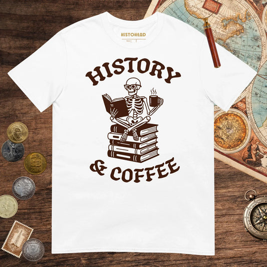 White History & Coffee Tee - history buff gift by HistoHead