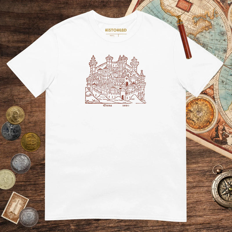 White Siena 1490 Tee - history buff gift by HistoHead
