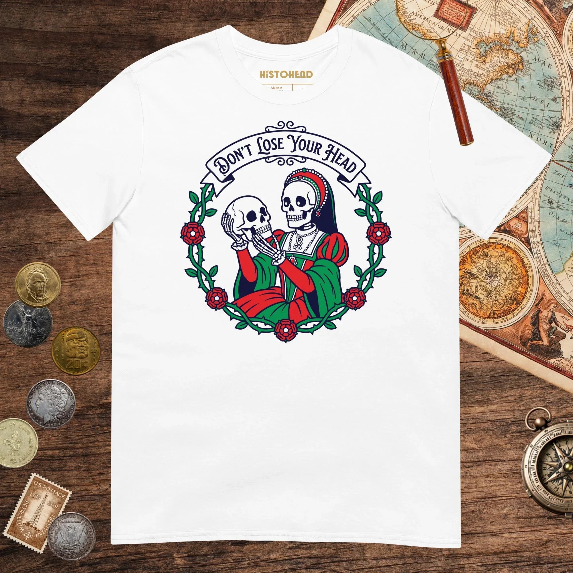 White Don't Lose Your Head Tee (Anne Boleyn Edition) - history buff gift by HistoHead