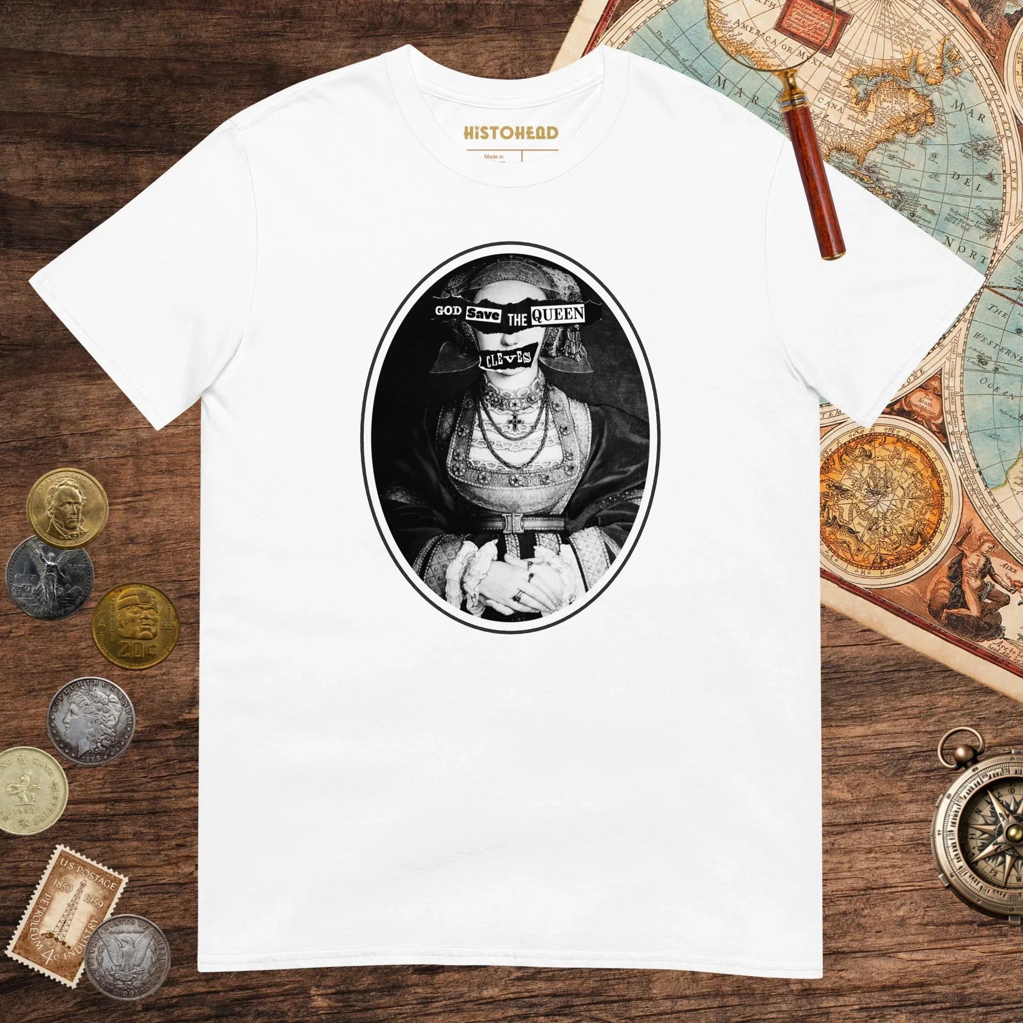 White God Save the Queen Anne of Cleves Tee - history buff gift by HistoHead