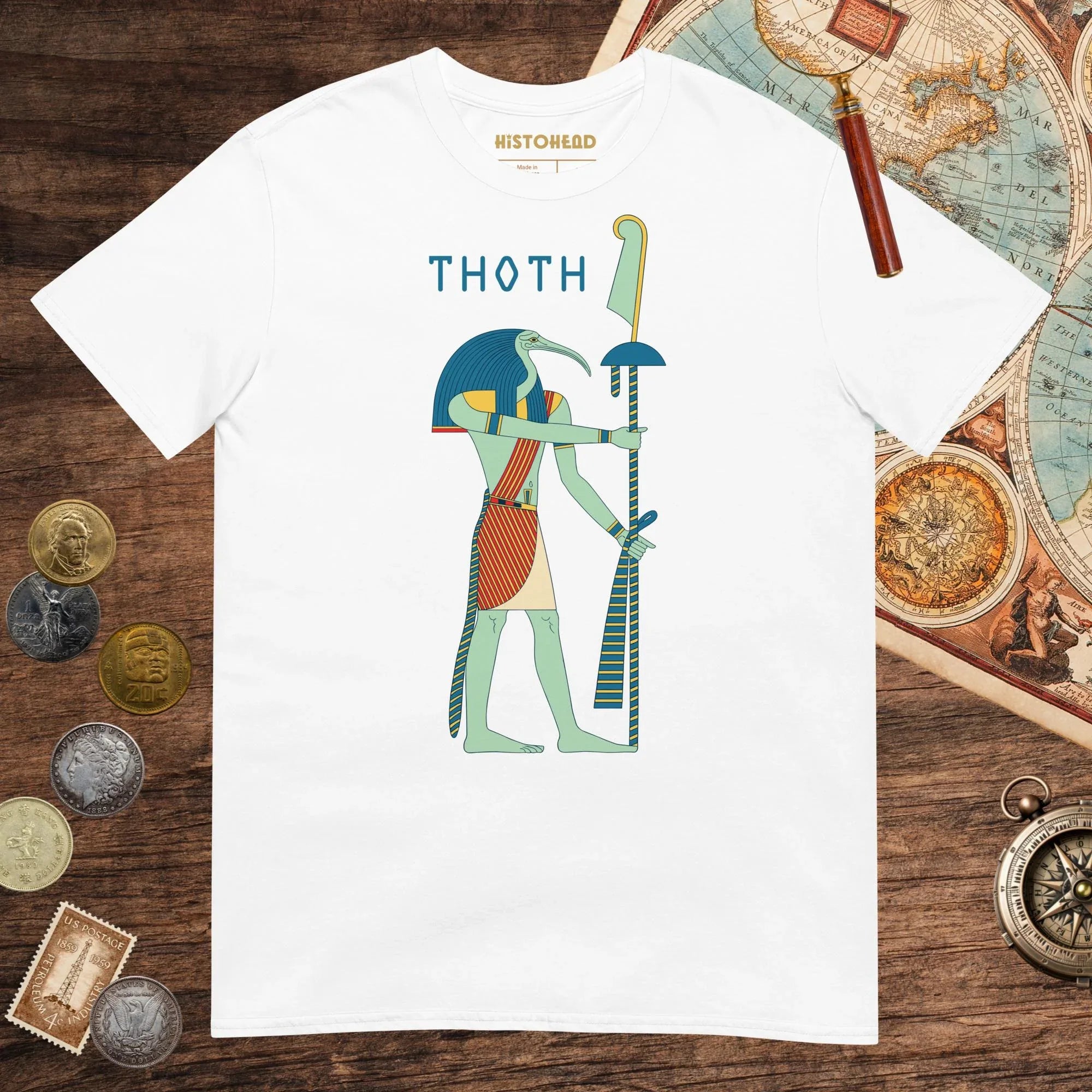 White Egyptian God Thoth Tee - history buff gift by HistoHead