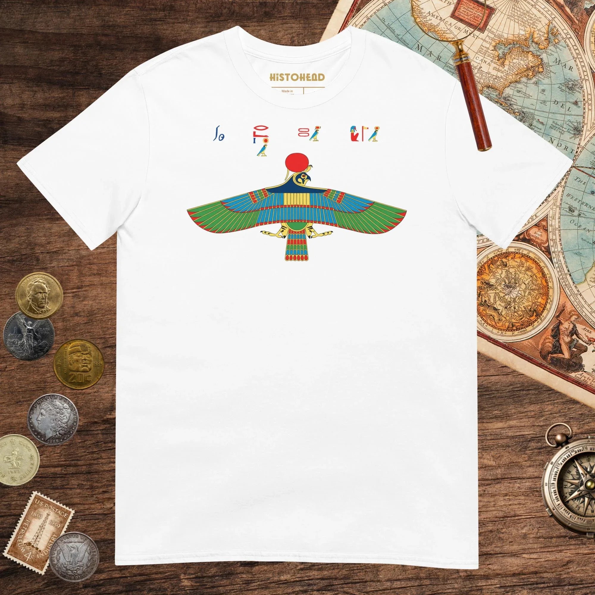 White Hawk Emblem of Ra Tee - history buff gift by HistoHead