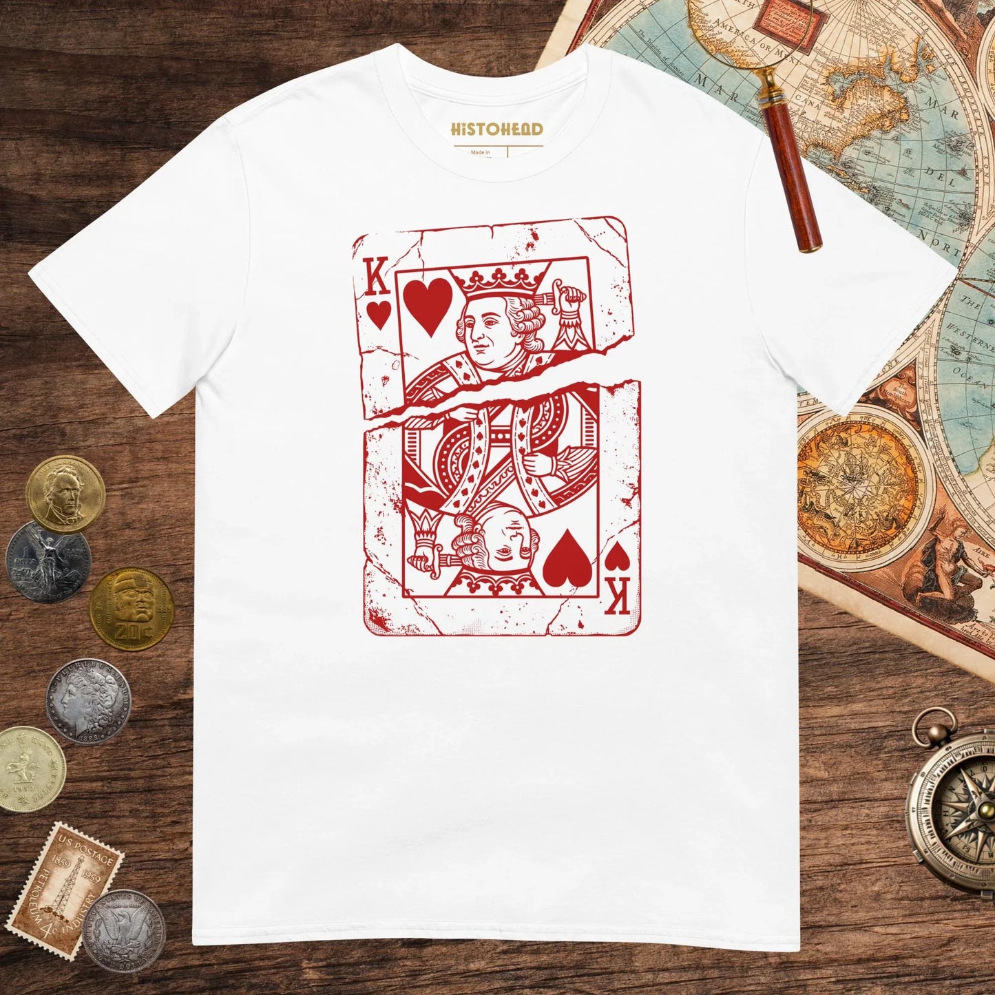 White Louis XVI Playing Card Tee - history buff gift by HistoHead