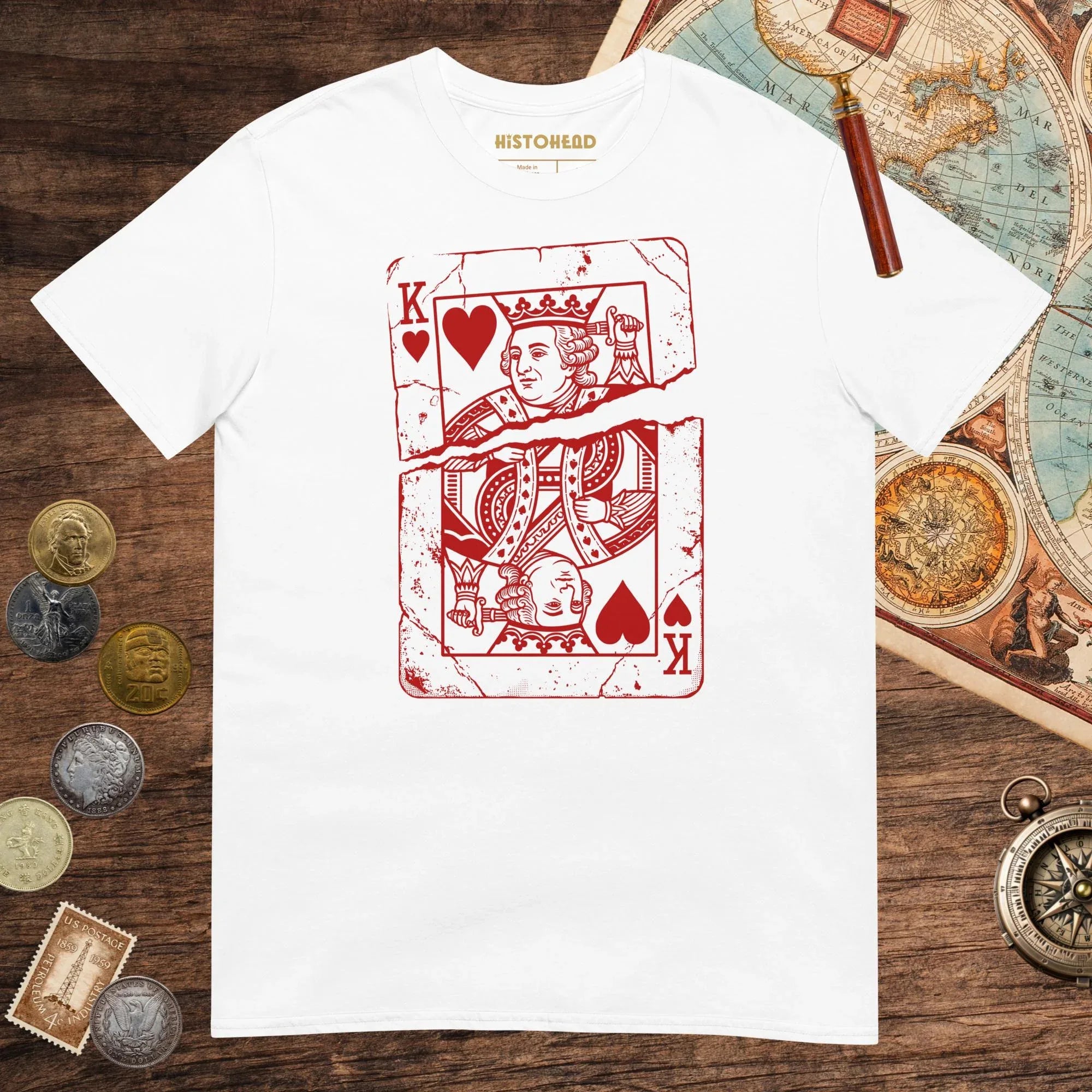 White Louis XVI Playing Card Tee - history buff gift by HistoHead